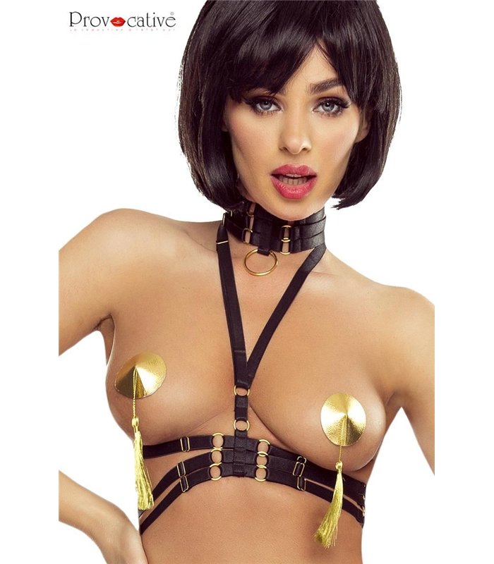 Verstellbares Harness Top aus elastischen Bändern mit Riemendesign | Provocative