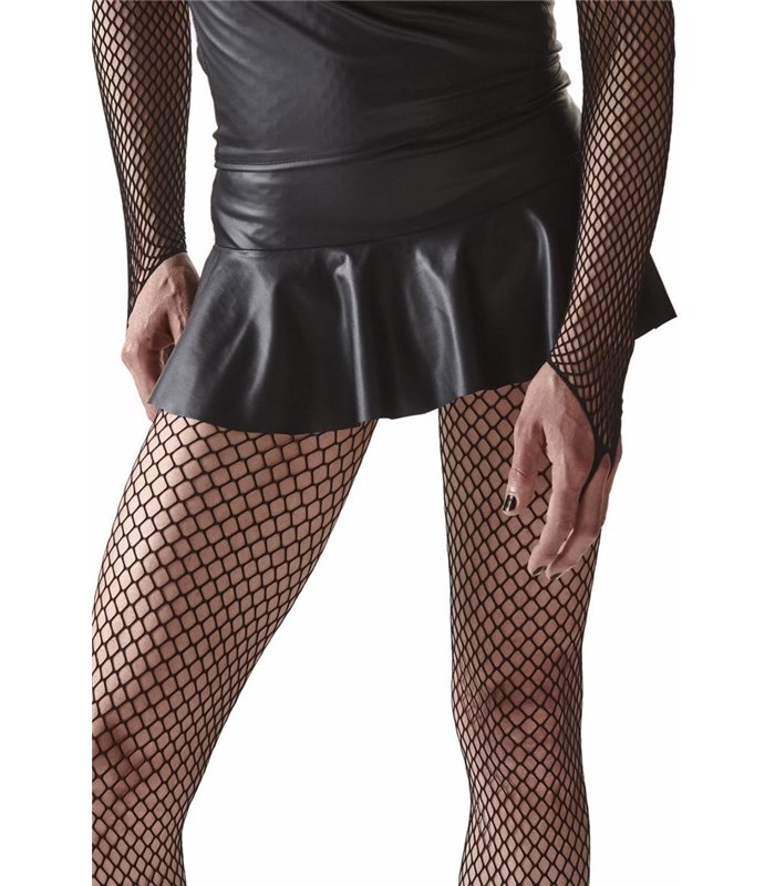 Dehnbarer Minirock aus glänzendem Wetlook-Material | Regnes Fetish Planet