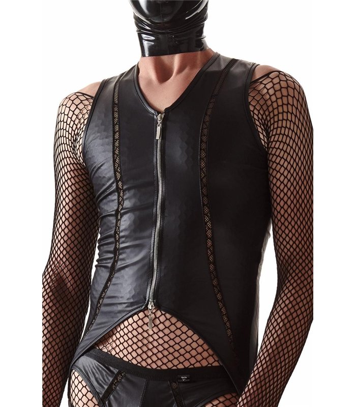 Body ouvert mit Reißverschluss und Netzeinsätzen | Regnes Fetish Planet