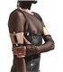 Netzstoff-Armstulpen mit Wetlook-Kante und Metallclips | Regnes Fetish Planet