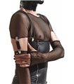 Netzstoff-Armstulpen mit Wetlook-Kante und Metallclips | Regnes Fetish Planet Netzstoff-Armstulpen mit Wetlook-Kante und Metallclips | Regnes Fetish Planet