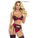 Elegantes Dessous-Ensemble aus Spitze und Satin mit Strumpfhaltern | Provocative