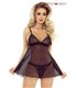 Zweiteiliges Spitzen-Netz Set mit Satin-Details und Quasten | Provocative