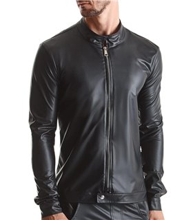 Slim-Fit Fliegerjacke aus Wetlock-Material mit Metallknöpfen | Regnes Fetish Planet Slim-Fit Fliegerjacke aus Wetlock-Material mit Metallknöpfen | Regnes Fetish Planet