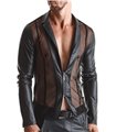 Extravagante Mesh-Jacke mit Wetlook-Elementen und vertikalen Linien | Regnes Fetish Planet Extravagante Mesh-Jacke mit Wetlook-Elementen und vertikalen Linien | Regnes Fetish Planet