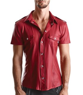 Herren Military-Hemd mit Druckknöpfen und vertikalen Steppnähten | Regnes Fetish Planet Herren Military-Hemd mit Druckknöpfen und vertikalen Steppnähten | Regnes Fetish Planet