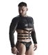 Transparentes Langarm-Netzshirt mit dehnbarem Harness-Einsatz | Regnes Fetish Planet