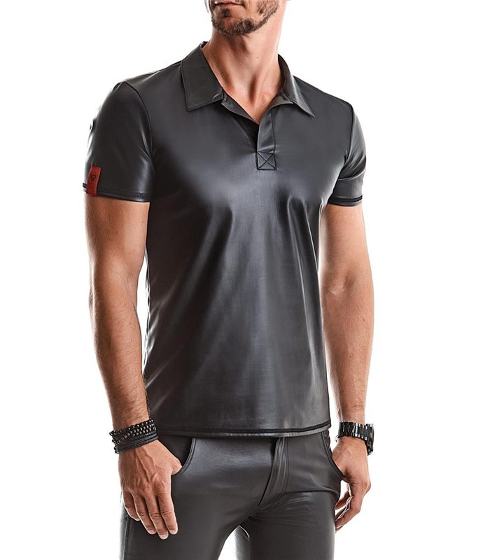 Herren Wetook Poloshirt mit vertikalen Nähten und RFP-Logo | Regnes Fetish Planet
