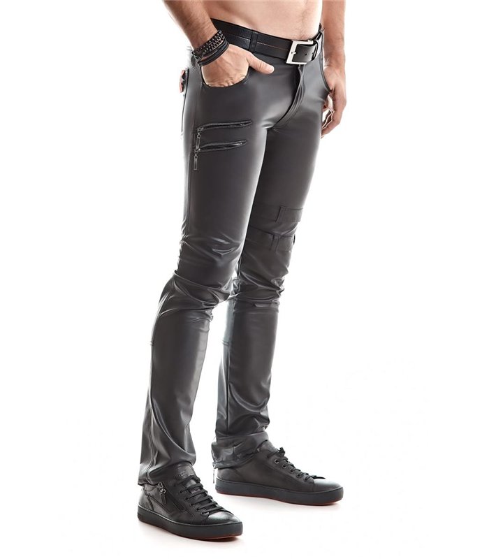 Herren Gothic Punk Hose mit Reißverschlüssen und Riemen | Regnes Fetish Planet