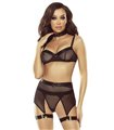 Extravagantes 6-teiliges Harness-Dessous-Set mit Strumpfbändern | Provocative