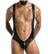 Herren-Body Ouvert mit Gummibändern und Wetlook-Detail | Passion Menswear