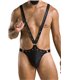 Herren-Body wetlook mit Metallelementen und Gummibändern | Passion Menswear