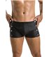 Herren Kunstleder Shorts mit seitlicher Öffnung und Gummibund | Passion Menswear