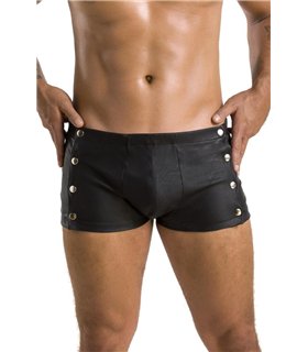 Herren Kunstleder Shorts mit seitlicher Öffnung und Gummibund | Passion Menswear