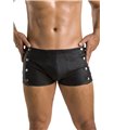 Herren Kunstleder Shorts mit seitlicher Öffnung und Gummibund | Passion Menswear