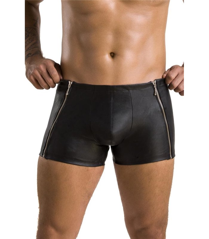 Herren Shorts aus matter Kunstleder mit seitlichen Reißverschluss | Passion Menswear