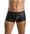 Männer Kunstleder Shorts mit Frontöffnung und Gummibund | Passion Menswear
