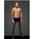 Wetlook Herren Hose mit Schlangen-Struktur und Reißverschluss | Noir Handmade Men