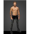 Wetlook Herren Hose mit Schlangen-Struktur und Reißverschluss | Noir Handmade Men