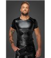Herren Wetlook Shirt mit Schlangenleder-Ärmeln | Noir Handmade Men