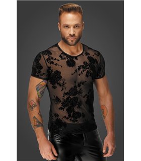 Flower Flock T-Shirt mit hochwertiger Flockstickerei | Noir Handmade Men