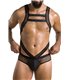Männer Wetlook Body mit Netzeinsätzen und Gummibändern | Passion Menswear