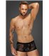 Herren Shorts mit floralem Flockdruck und offenem Hosensteg | Noir Handmade Men