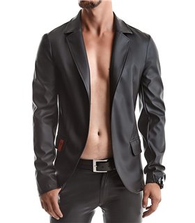Herren Jacke in Lederoptik mit dekorativen Druckknöpfen | Regnes Fetish Planet Herren Jacke in Lederoptik mit dekorativen Druckknöpfen | Regnes Fetish Planet