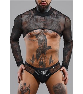 Transparentes Crop-Top aus Tüll mit offener Rückenpartie | Regnes Fetish Planet Transparentes Crop-Top aus Tüll mit offener Rückenpartie | Regnes Fetish Planet