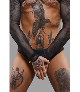 Netz-Slip ouvert mit Vinyl-Einsatz | Regnes Fetish Planet Netz-Slip ouvert mit Vinyl-Einsatz | Regnes Fetish Planet