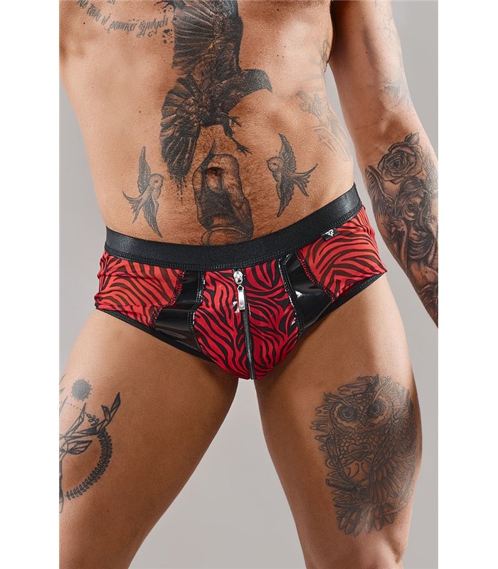 Erotische Netz-Shorts mit Reißverschluss und Zebramuster | Regnes Fetish Planet