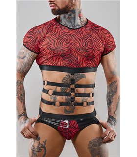 Harness Tüll-Oberteil mit Gummibändern und Metallringen | Regnes Fetish Planet Harness Tüll-Oberteil mit Gummibändern und Metallringen | Regnes Fetish Planet