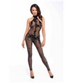 Netzstoff-Bodystocking mit Wildblumen-Flockdruck | Noir Handmade Netzstoff-Bodystocking mit Wildblumen-Flockdruck | Noir Handmade