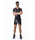 PVC Poloshirt mit Regenbogenfahne und Metallring | Regnes Fetish Planet