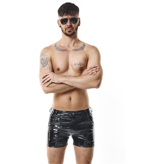 Herren Lack-Shorts mit Taschen und Metallring | Regnes Fetish Planet Herren Lack-Shorts mit Taschen und Metallring | Regnes Fetish Planet