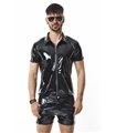Herren Poloshirt aus glänzendem Lack-Optik Material | Regnes Fetish Planet Herren Poloshirt aus glänzendem Lack-Optik Material | Regnes Fetish Planet