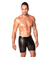 Perforierte Herren-Shorts mit Kunstleder-Akzenten und Reißverschluss | Noir Handmade Men