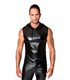 Ärmelloses Kapuzenshirt mit Wetlook-Finish und cooler Silhouette | Noir Handmade Men