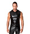 Ärmelloses Kapuzenshirt mit Wetlook-Finish und cooler Silhouette | Noir Handmade Men