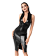 Elegantes Wetlook Kleid mit zweiwegigem Reißverschluss | Noir Handmade