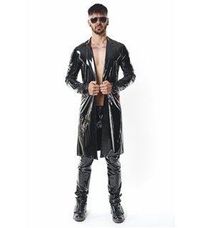 Herren Lack-Trenchcoat mit Taillenbetonung | Regnes Fetish Planet Herren Lack-Trenchcoat mit Taillenbetonung | Regnes Fetish Planet