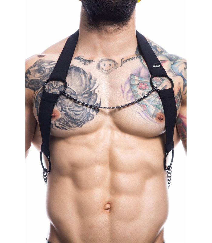 Herren-Harness mit Metallringen und Kettendetails | CUT4MEN