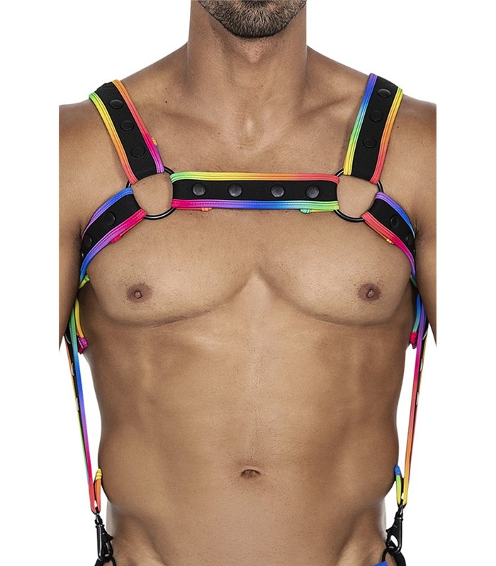 Herren Harness zweiteilig mit Metallringen und Karabinerhaken | CUT4MEN