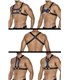 Herren Harness Kunstleder Riemen verstellbar mit Metallringen | CUT4MEN