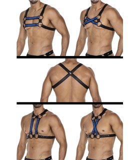 Herren Harness Kunstleder Riemen verstellbar mit Metallringen | CUT4MEN Herren Harness Kunstleder Riemen verstellbar mit Metallringen | CUT4MEN