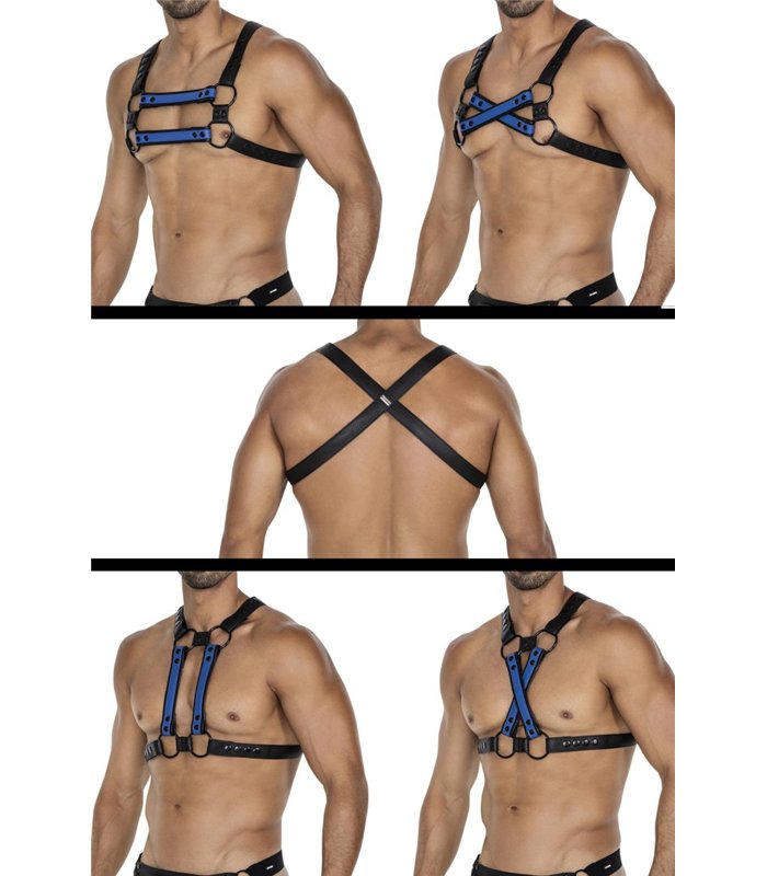 Herren Harness Kunstleder Riemen verstellbar mit Metallringen | CUT4MEN