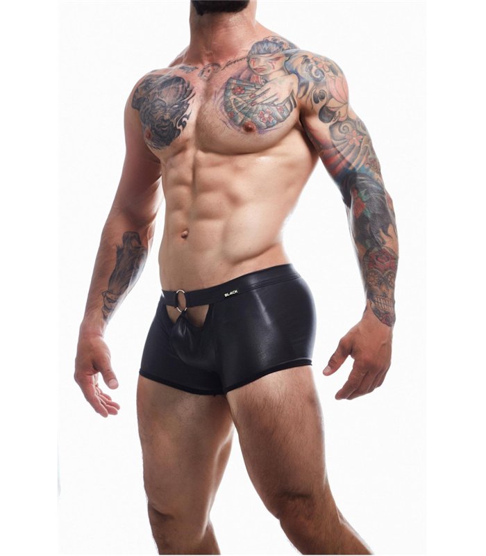 Boxershorts mit Metallring aus glänzendem Wetlook-Material | CUT4MEN