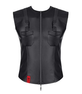 Herren Wetlook Weste mit Reißverschluss und Taschen | Regnes Fetish Planet Herren Wetlook Weste mit Reißverschluss und Taschen | Regnes Fetish Planet