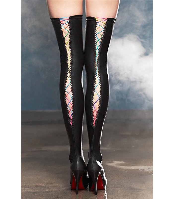 Extravagante Straps-Strümpfe mit eleganter Schnürung | 7Heaven