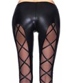 Wetlook Leggings mit Tüll-Einsätzen, elegantes Design | 7Heaven Wetlook Leggings mit Tüll-Einsätzen, elegantes Design | 7Heaven